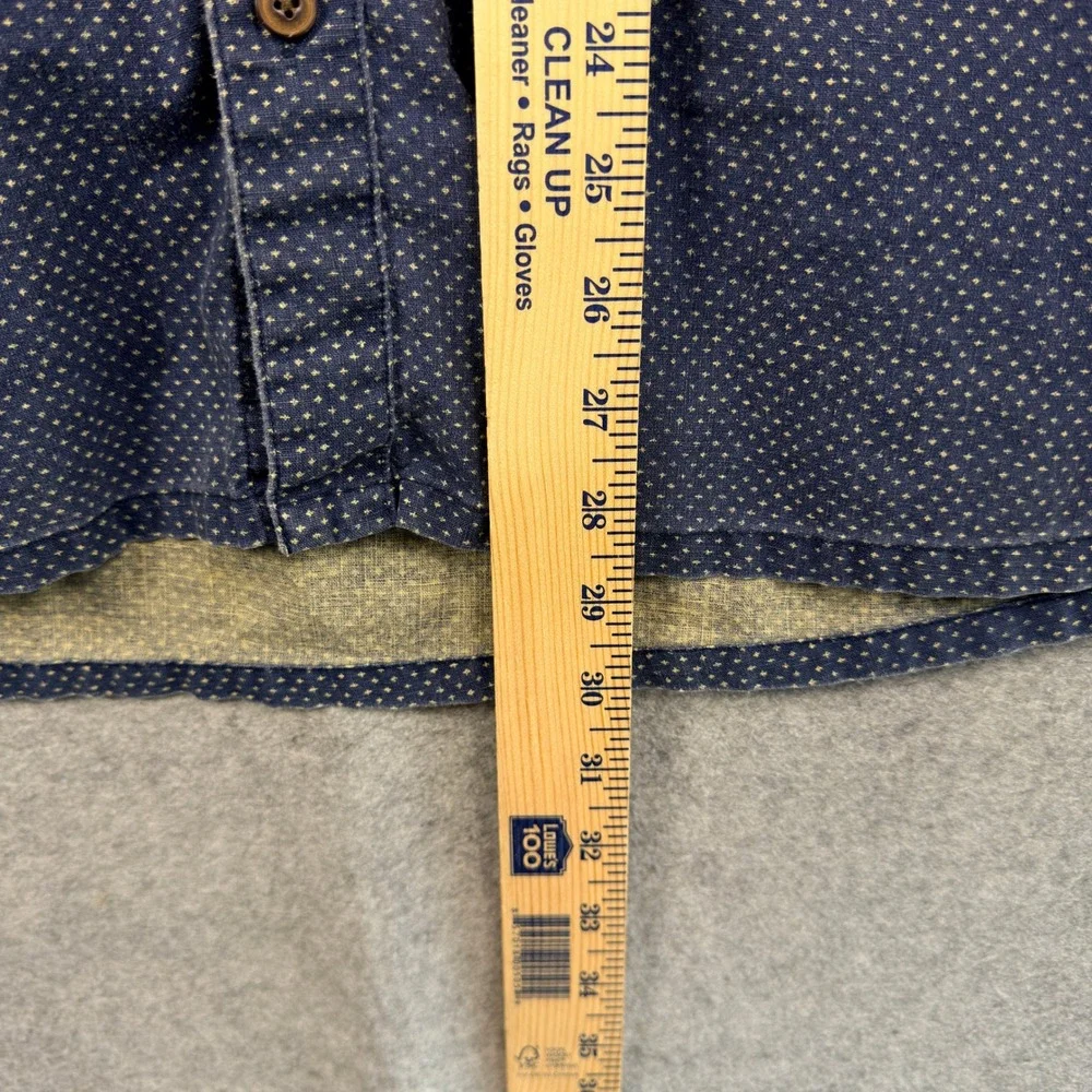 Patagonia Back Step Shirt Mens Large Hemp Short Sleeve Geometric Blue